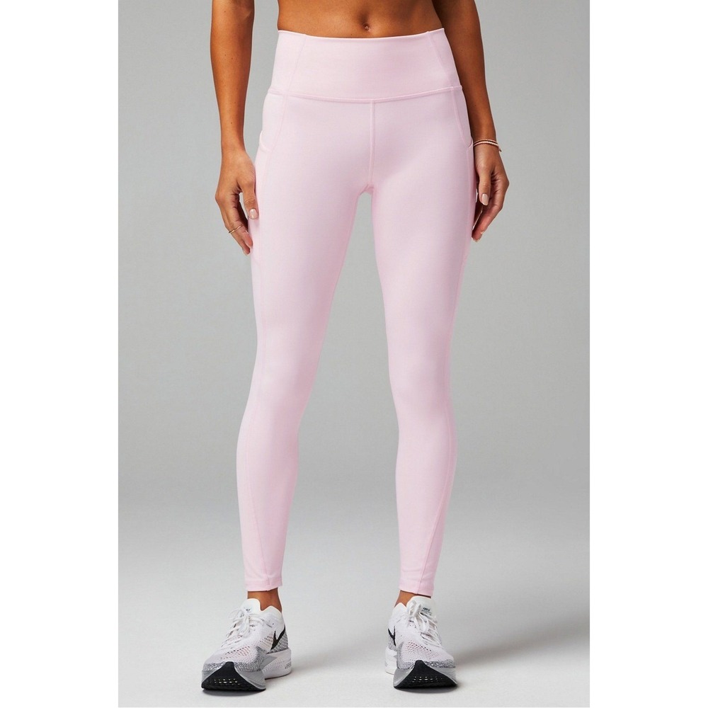 Fabletics Pink High Waisted Pocket Leggings Workout S Oasis PureLuxe #20